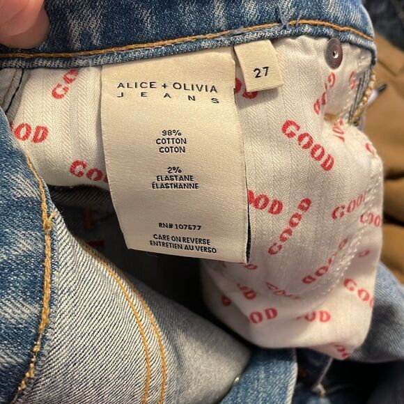 Alice + Olivia Good High Rise Exposed Button Skinny Jeans - Picture 7 of 7